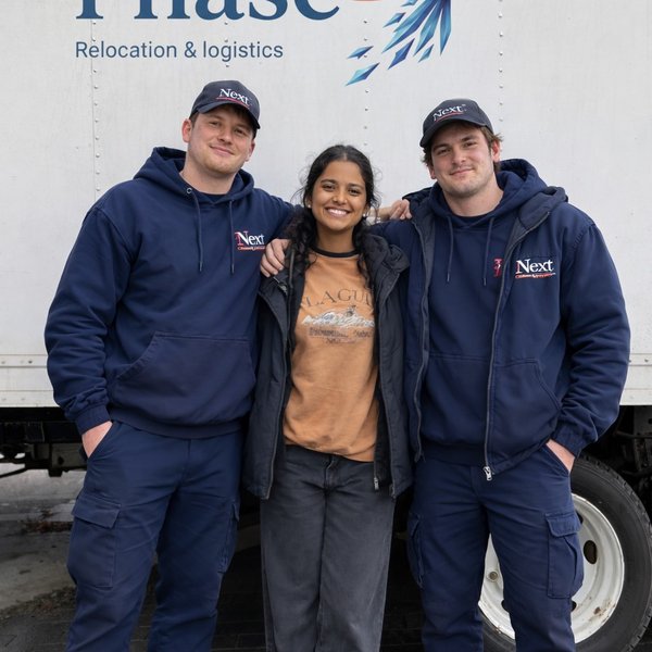 Professional mover with branded box